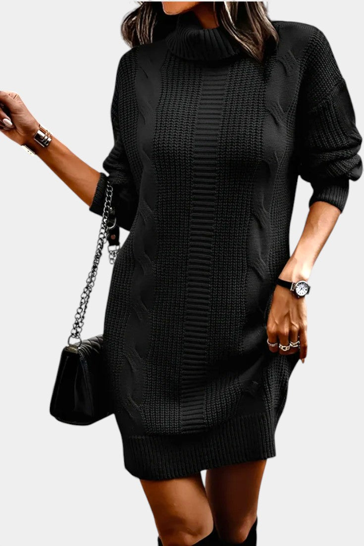 Grace | Roll Neck Knitted Dress