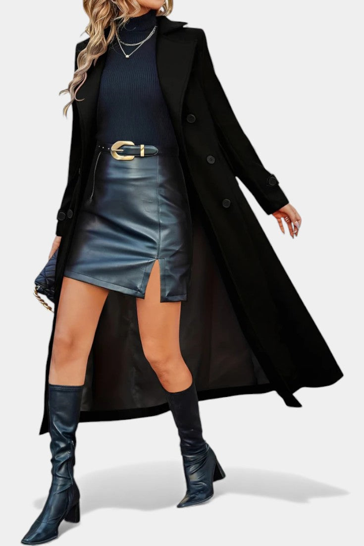 Philippa | Tailored Double-Breasted Long Coat