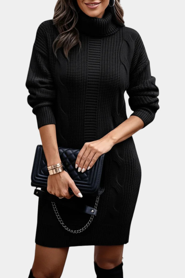 Grace | Roll Neck Knitted Dress