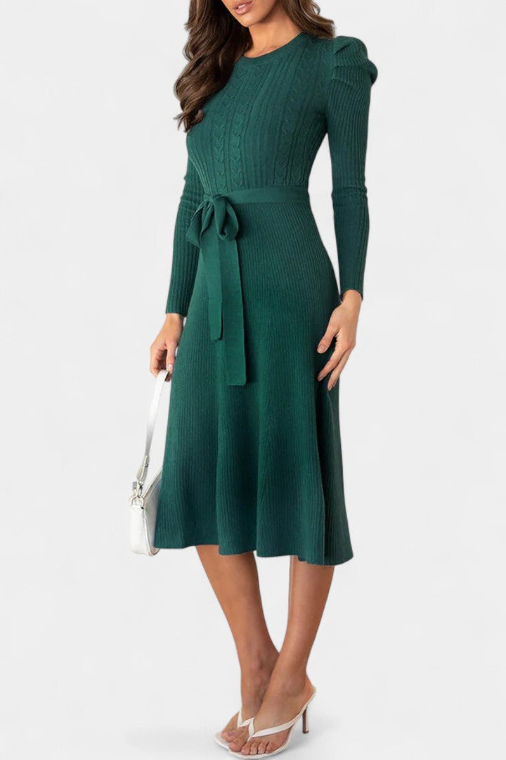 Elspeth | Belted Midi Sweater Dress