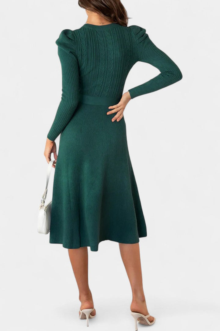 Emmeline | Belted A-Line Midi Dress