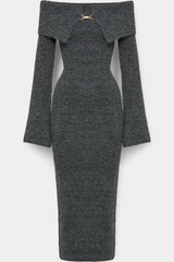 Elsie | Off-Shoulder Long Sleeve Midi Dress