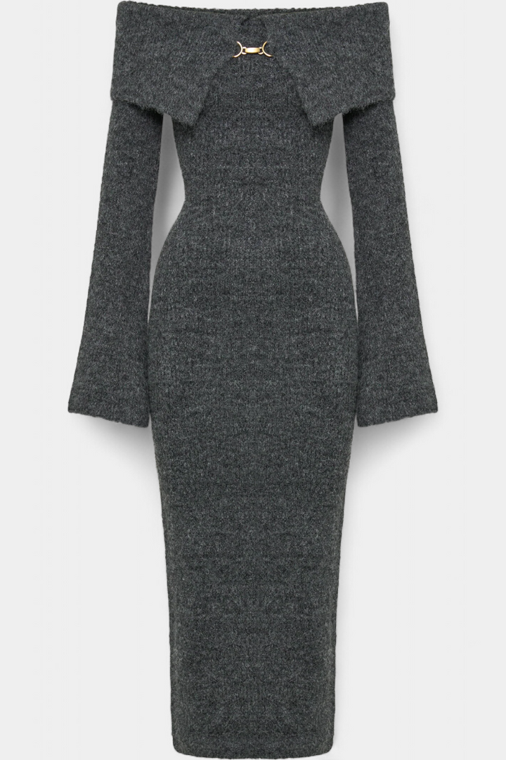 Elsie | Off-Shoulder Long Sleeve Midi Dress