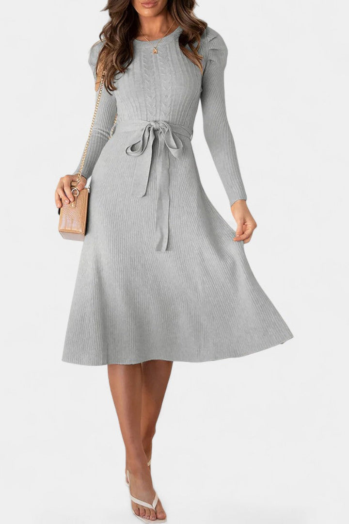 Emmeline | Belted A-Line Midi Dress
