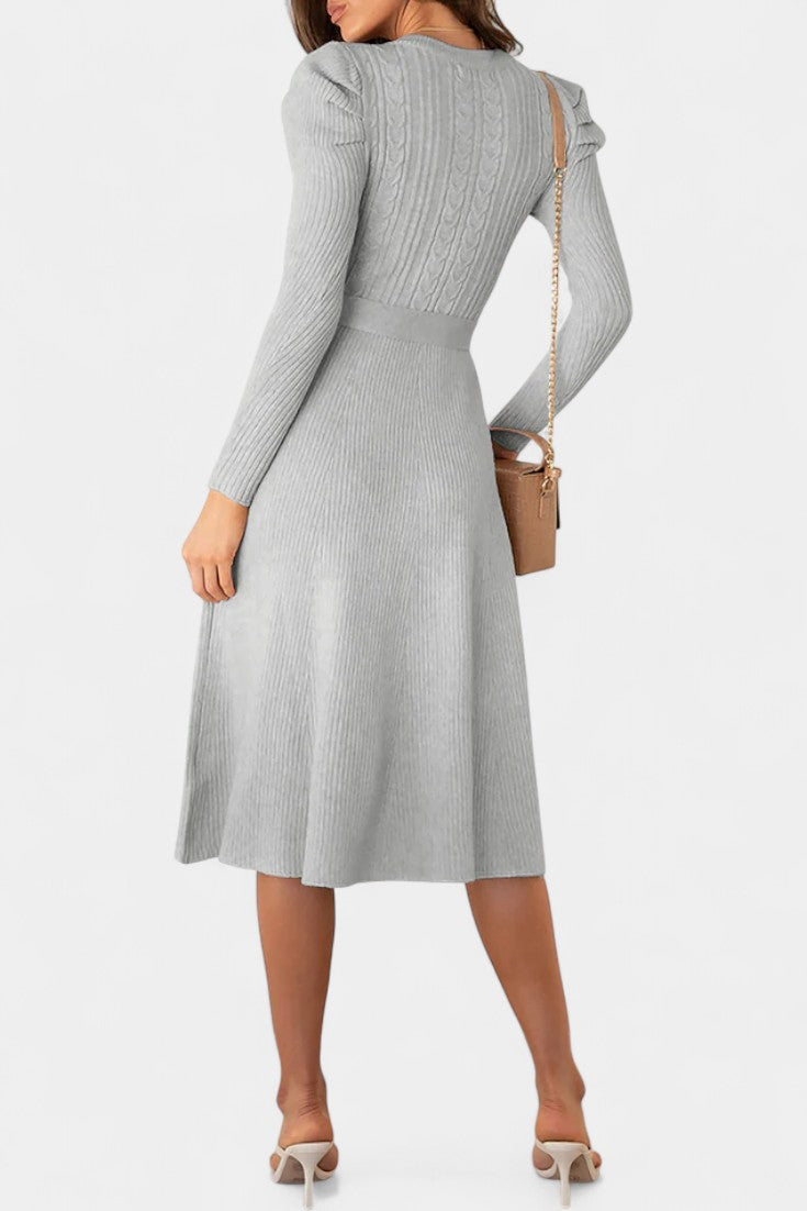Emmeline | Belted A-Line Midi Dress