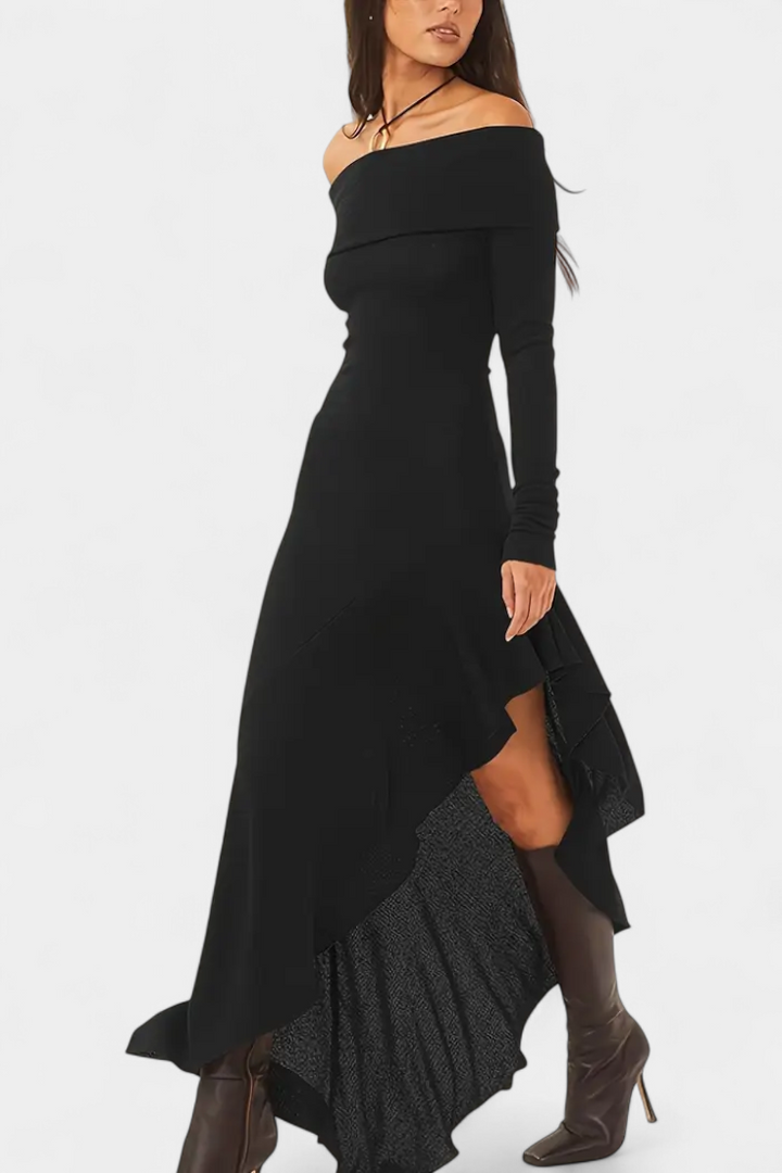 Elspeth | Off-Shoulder Asymmetrical Maxi Dress
