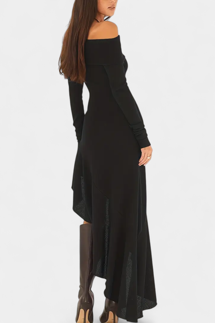 Elspeth | Off-Shoulder Asymmetrical Maxi Dress