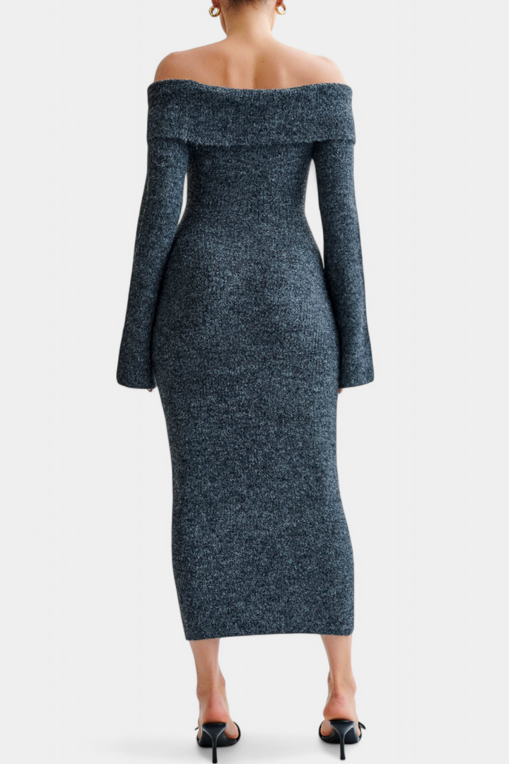 Elsie | Off-Shoulder Long Sleeve Midi Dress
