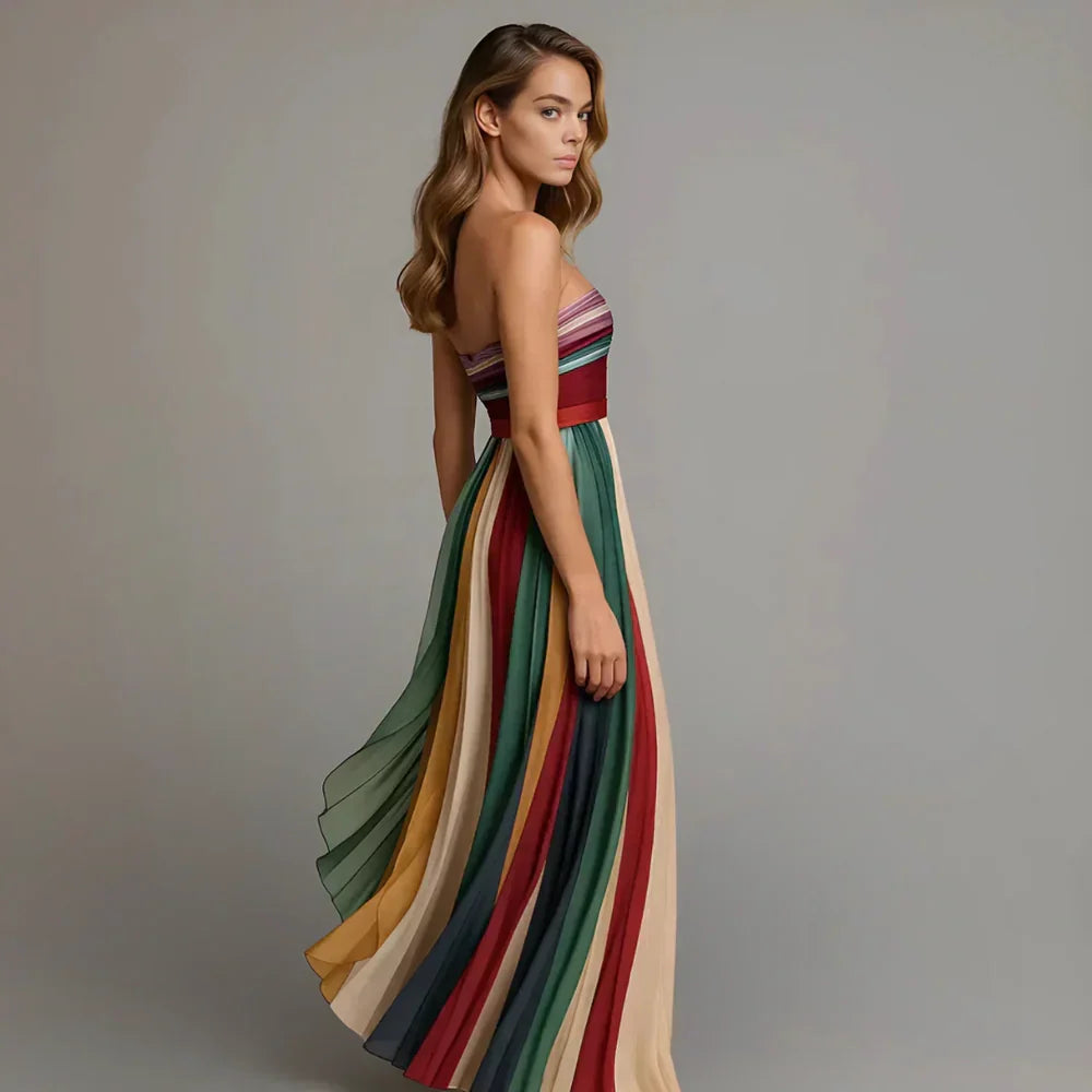 Saskia | Flowing Strapless Maxi Dress