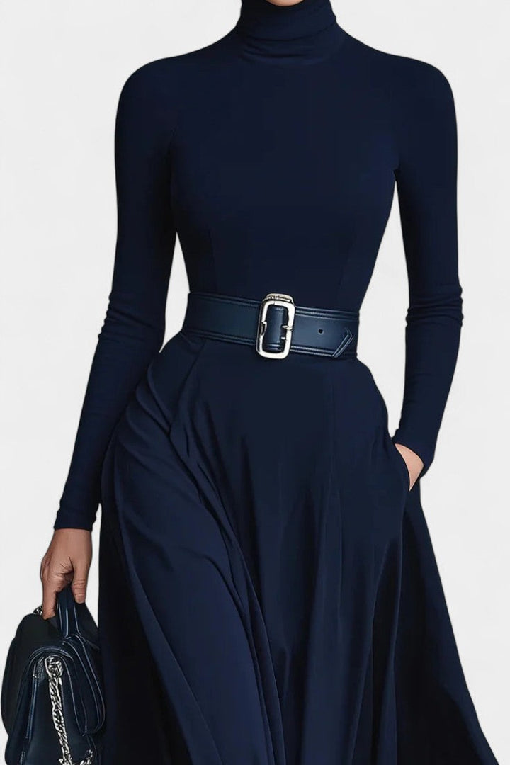 Eloise | High-Neck Flared Maxi Dress