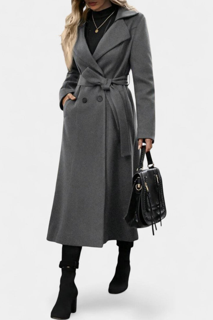 Fabienne | Belted Checked Longline Coat
