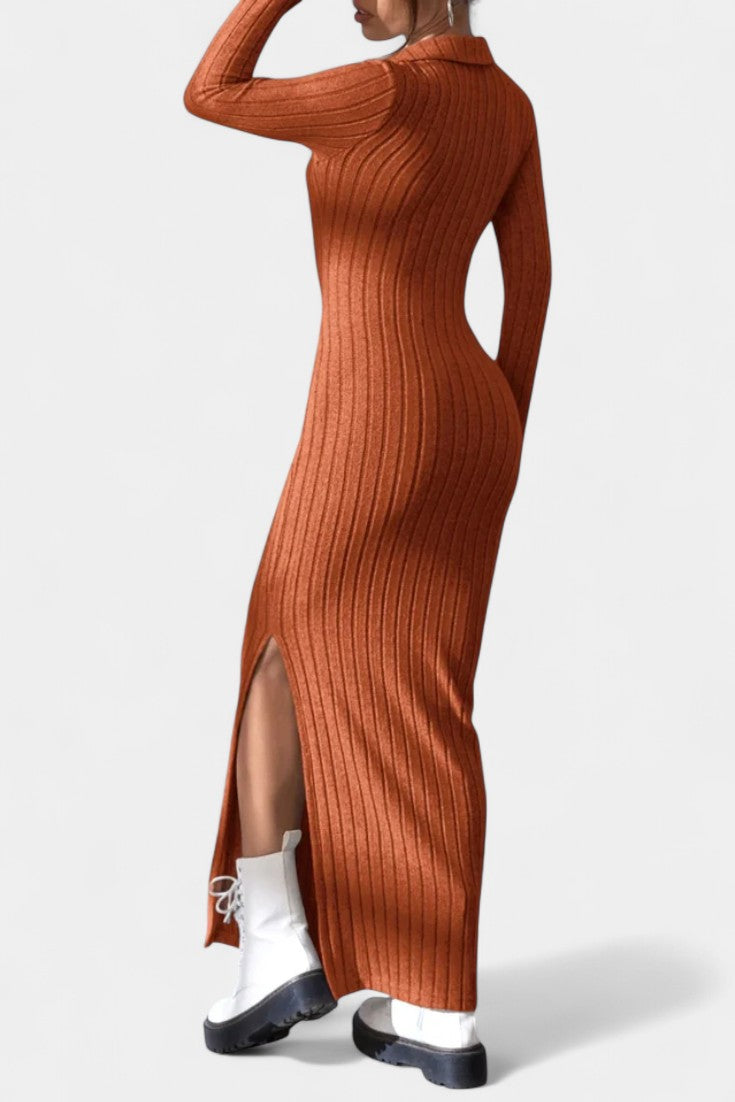 Bridget | Collared Column Maxi Dress