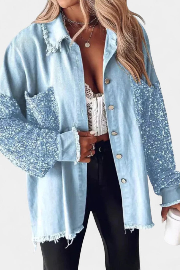 Esther | Oversized Frayed-Hem Statement Jacket