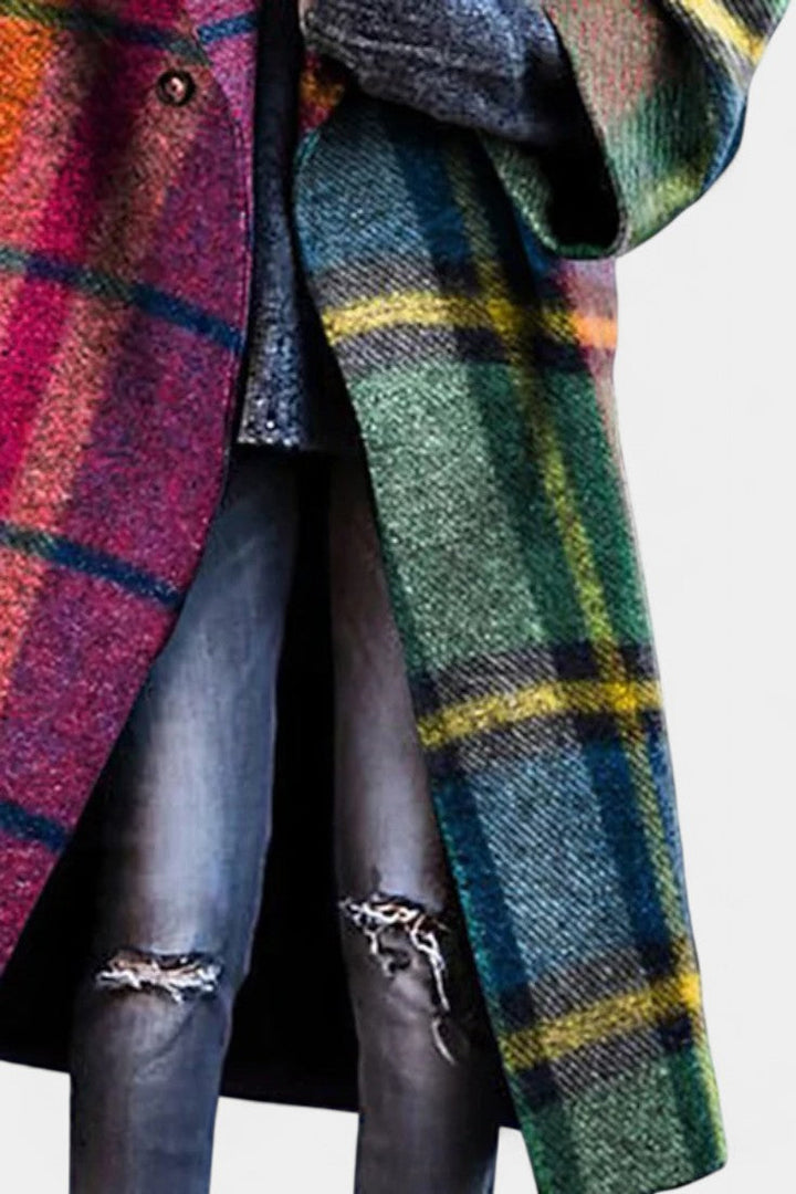 Rosalyn | Notched Collar Checked Coat