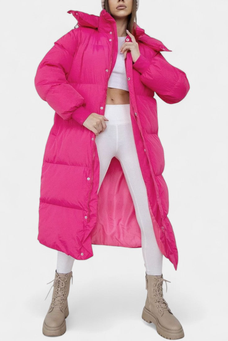 Olivia | Longline Hooded Puffer Coat