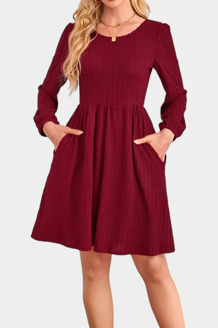 Emily | Textured A-Line Dress