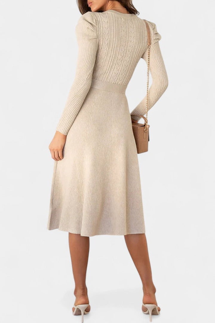 Elspeth | Belted Midi Sweater Dress