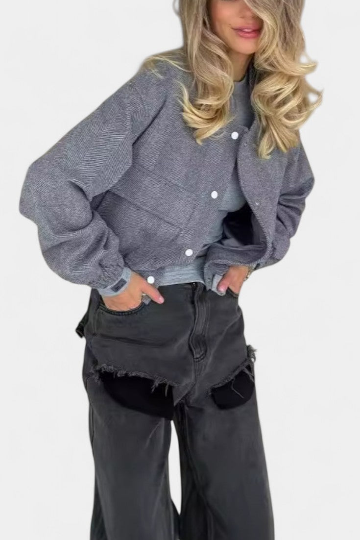 Yvette | Cropped Bomber Jacket