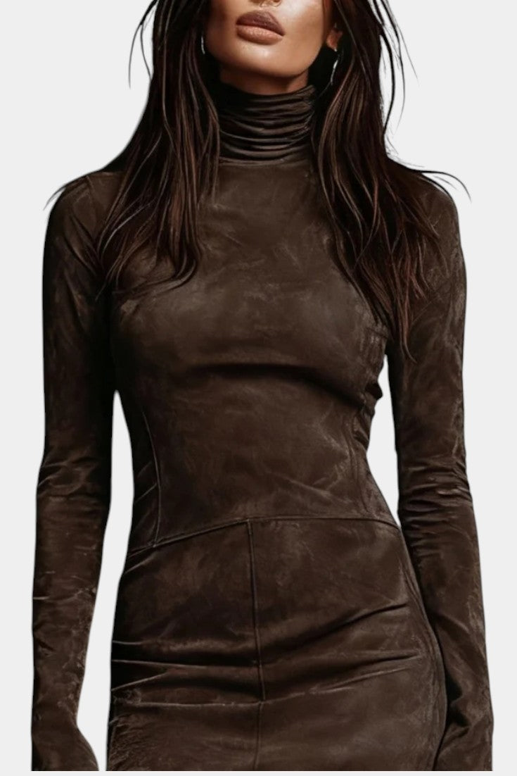Sofia | Sculpted Roll-Neck Mini Dress