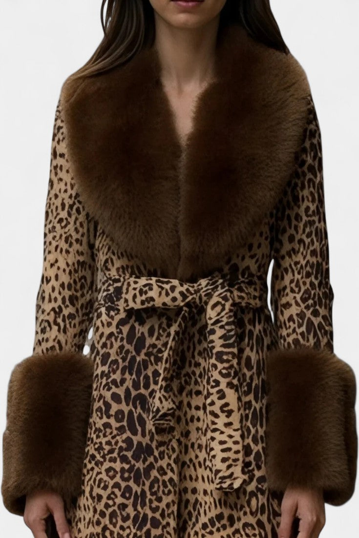 Beatriz | Belted Fur-Trim Statement Coat