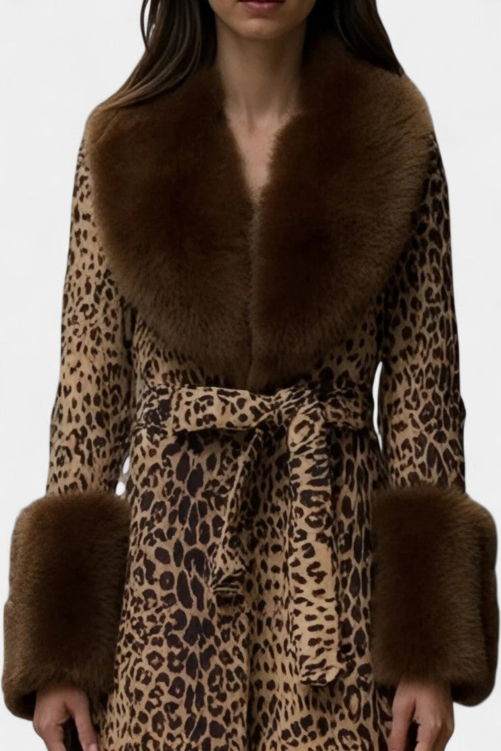 Beatriz | Belted Fur-Trim Statement Coat