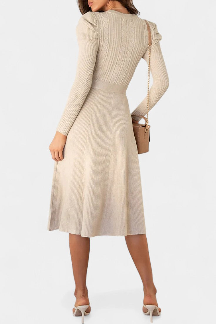 Emmeline | Belted A-Line Midi Dress