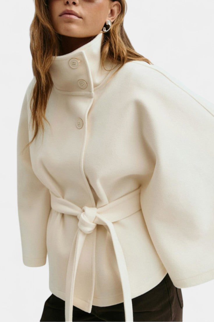 Delilah | High-Collar Belted Cape