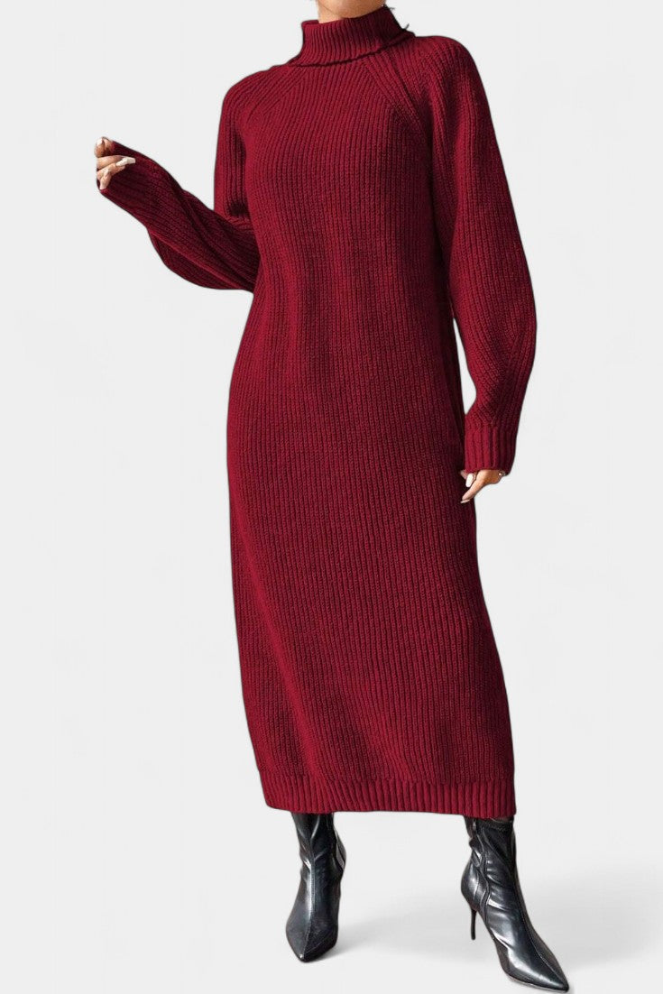 Barbara | Roll-Neck Knitted Midi Dress