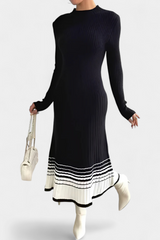Evelyn | Ribbed Midi Sweater Dress