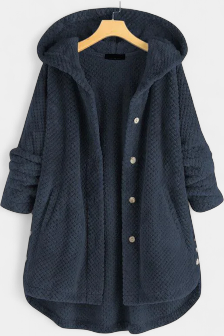 Wren | Hooded Ribbed Longline Coat