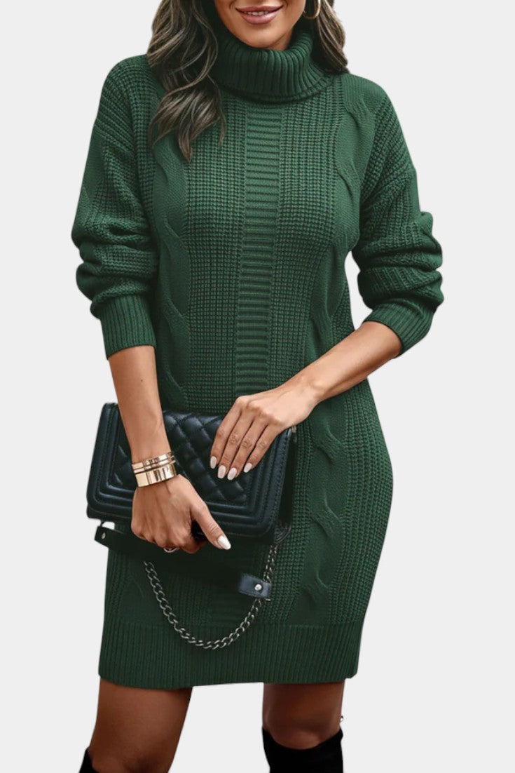 Grace | Roll Neck Knitted Dress