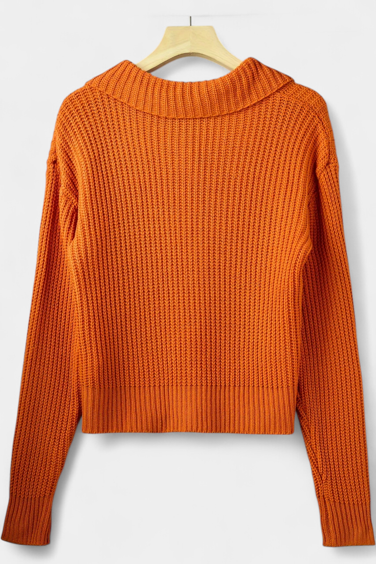 Rosalba | Wide-Collar Chunky Knit Jumper