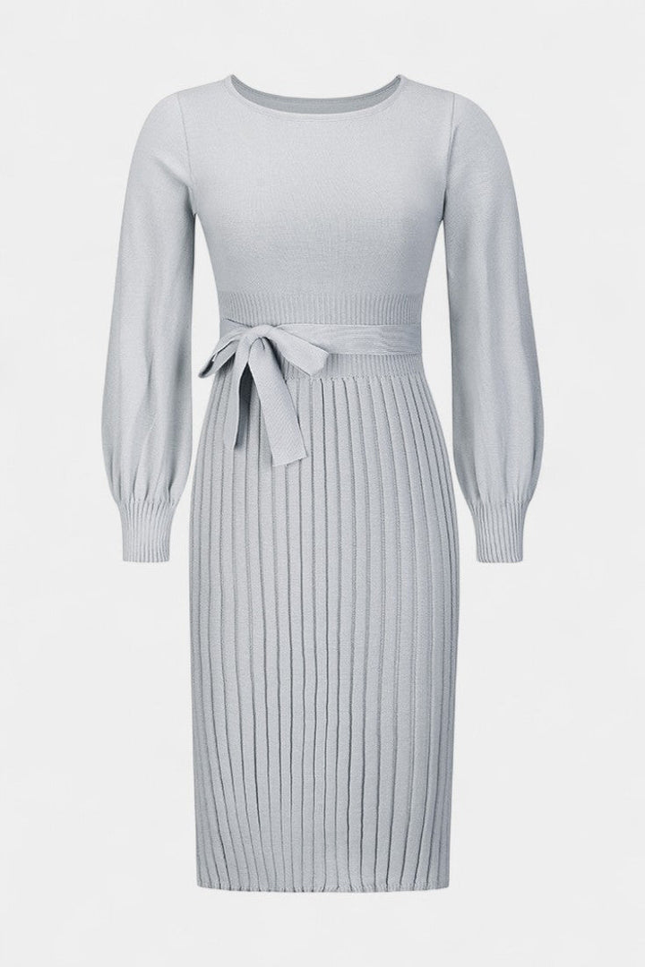 Fleur | Belted Pleated Midi Dress