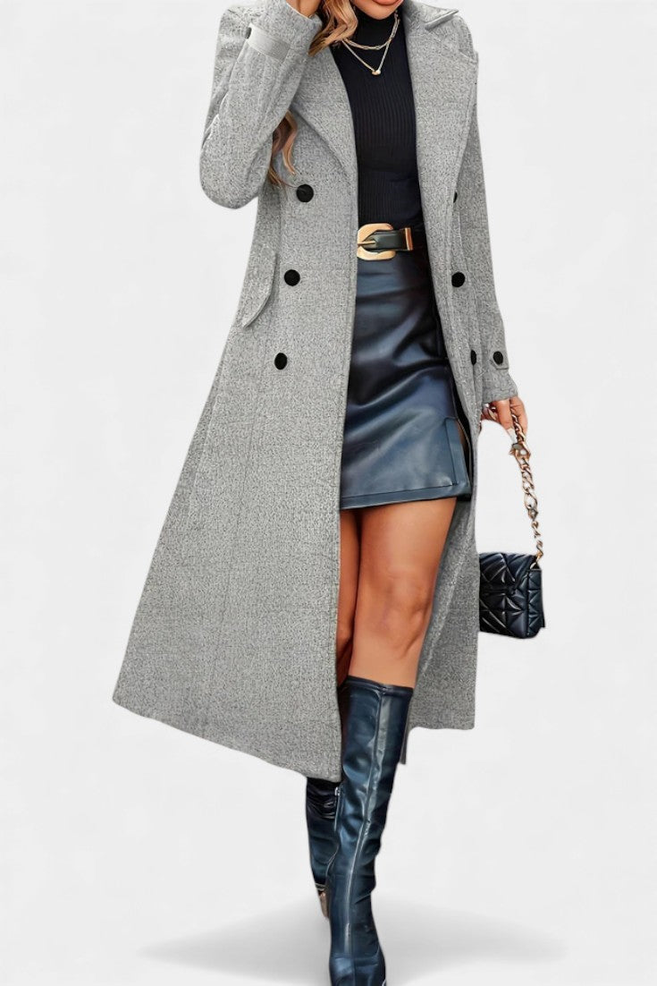 Philippa | Tailored Double-Breasted Long Coat