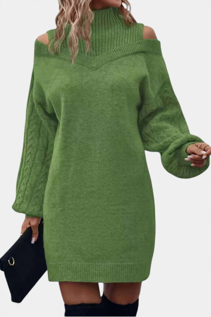 Elise | Cold-Shoulder High-Neck Jumper Dress
