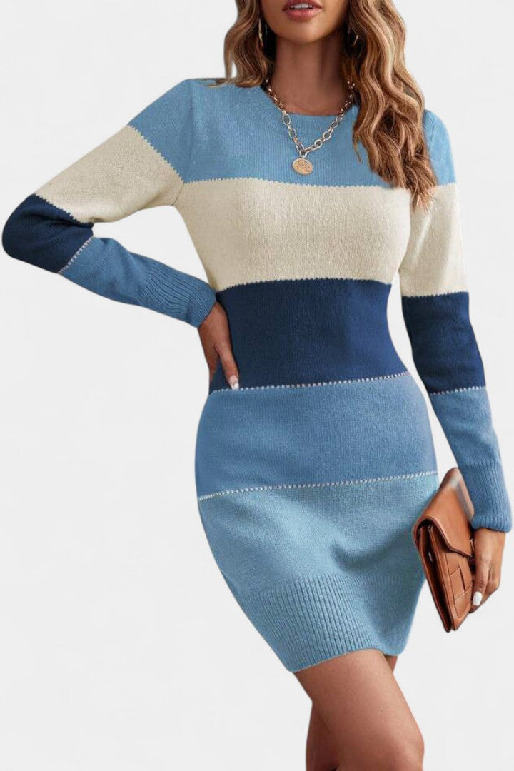 Evelyn | Colour-Block Sweater Dress
