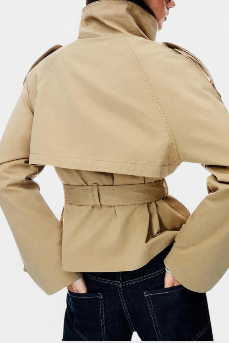 Vivien | High-Collar Belted Trench Coat