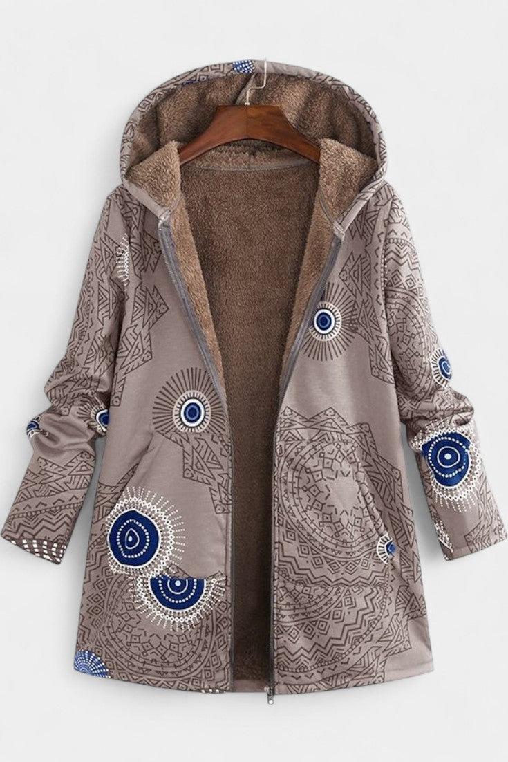 Prudence | Cosy Hooded Patchwork Coat