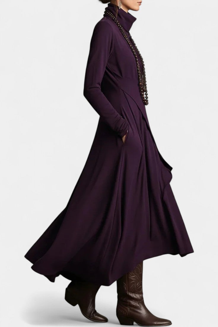 Solène | Draped Asymmetrical Maxi Dress