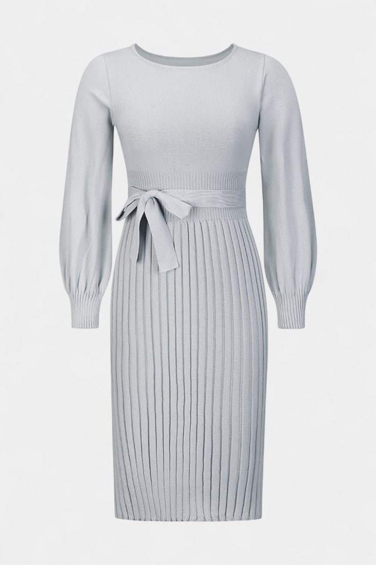 Marlow Bay | Belted Pleated Midi Dress