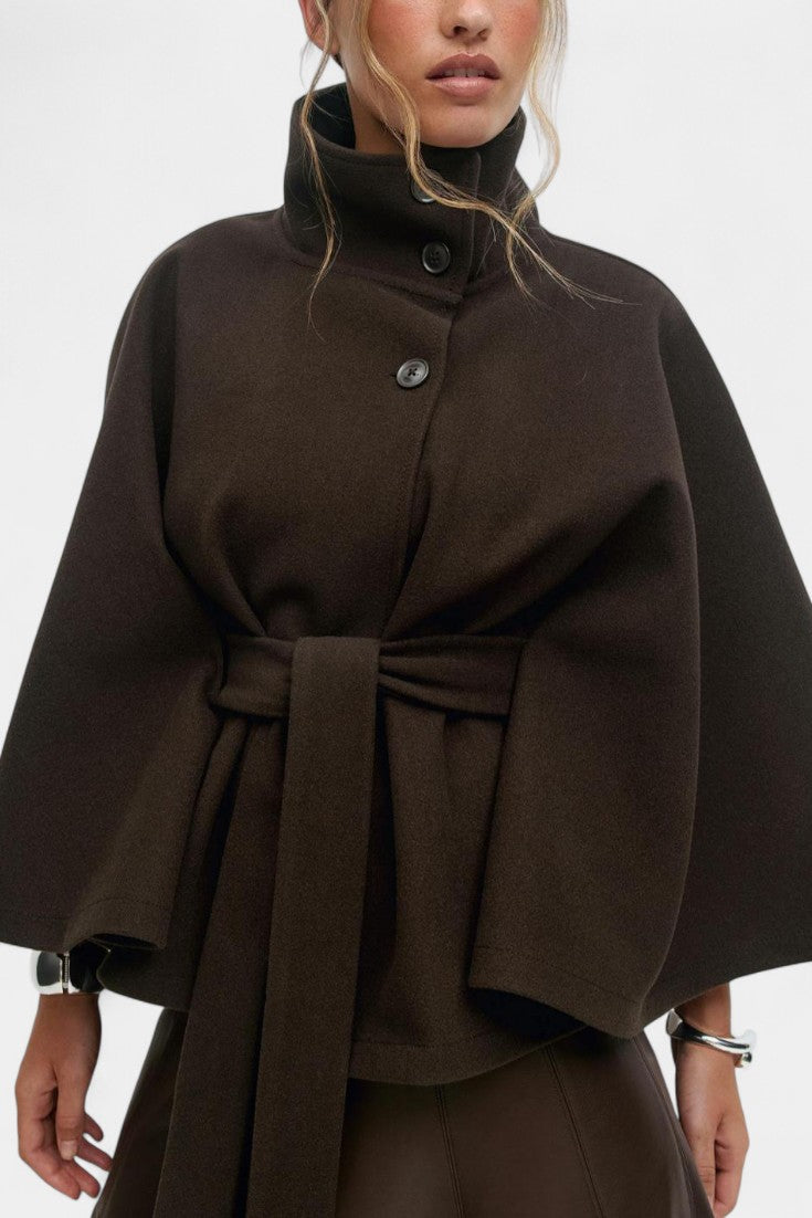 Delilah | High-Collar Belted Cape
