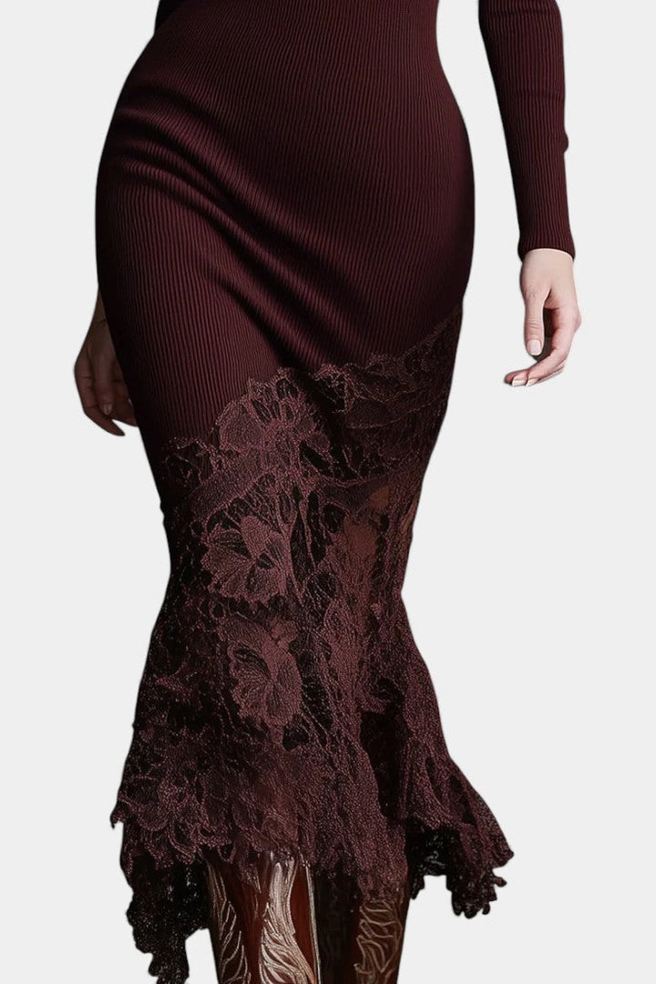 Camille | Ribbed Roll-Neck Maxi Dress
