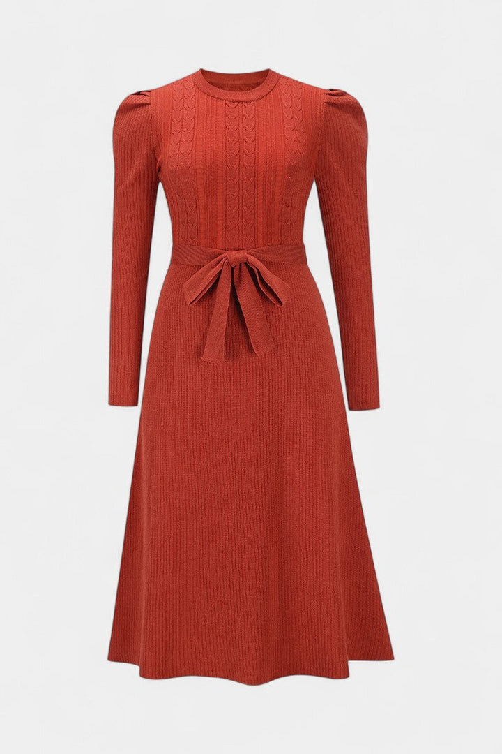 Elspeth | Belted Midi Sweater Dress