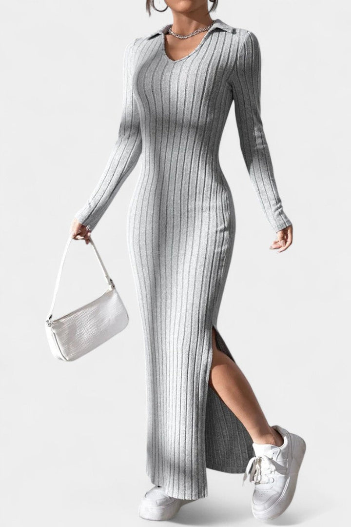 Bridget | Collared Column Maxi Dress
