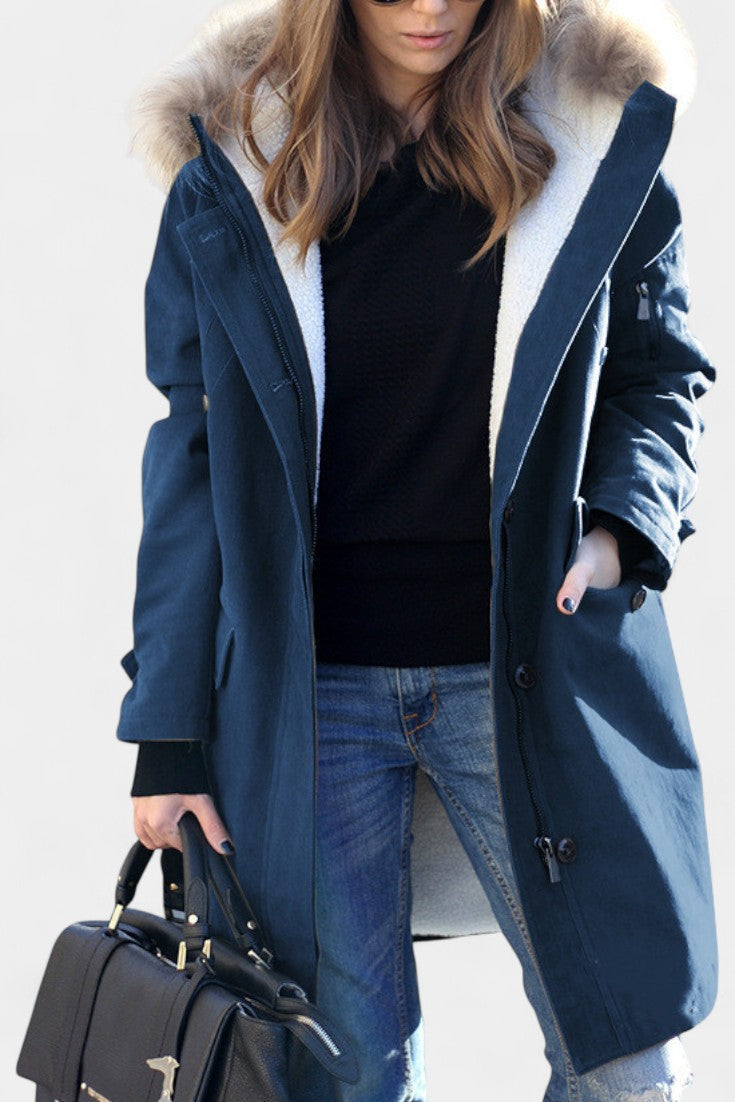 Kathryn | Cosy Hooded Mid-Length Parka