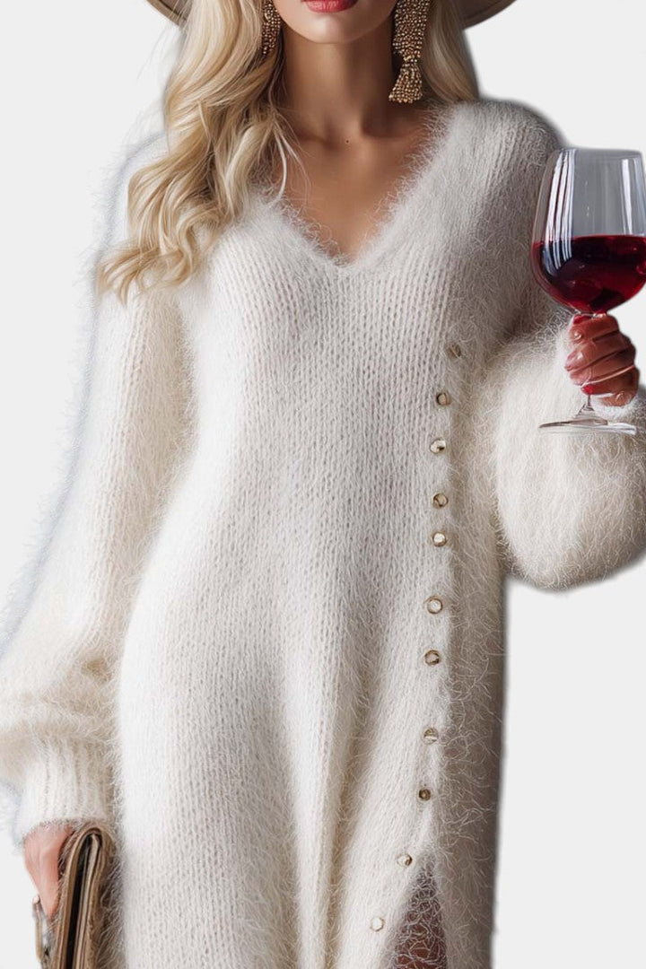Beatrice | Soft-Knit Side-Slit Midi Dress