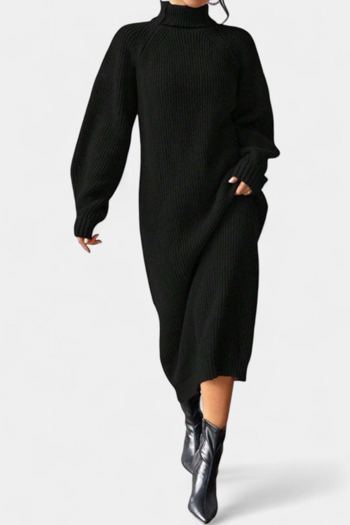 Cordis | Turtleneck Knit Midi Dress