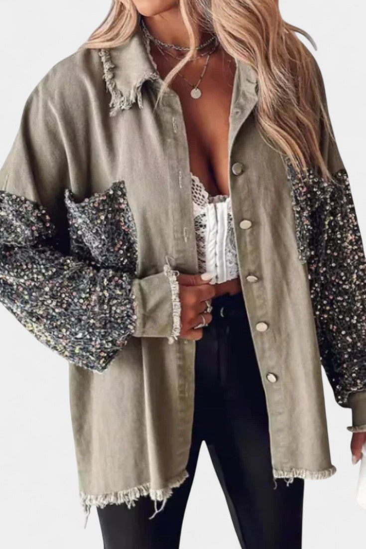 Esther | Oversized Frayed-Hem Statement Jacket