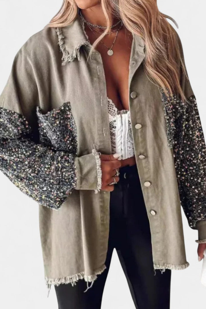 Esther | Oversized Frayed-Hem Statement Jacket
