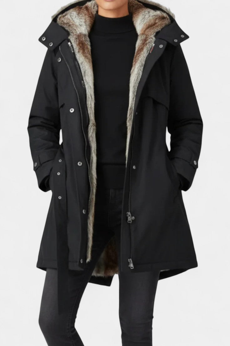 Alice | Hooded Belted Long Parka